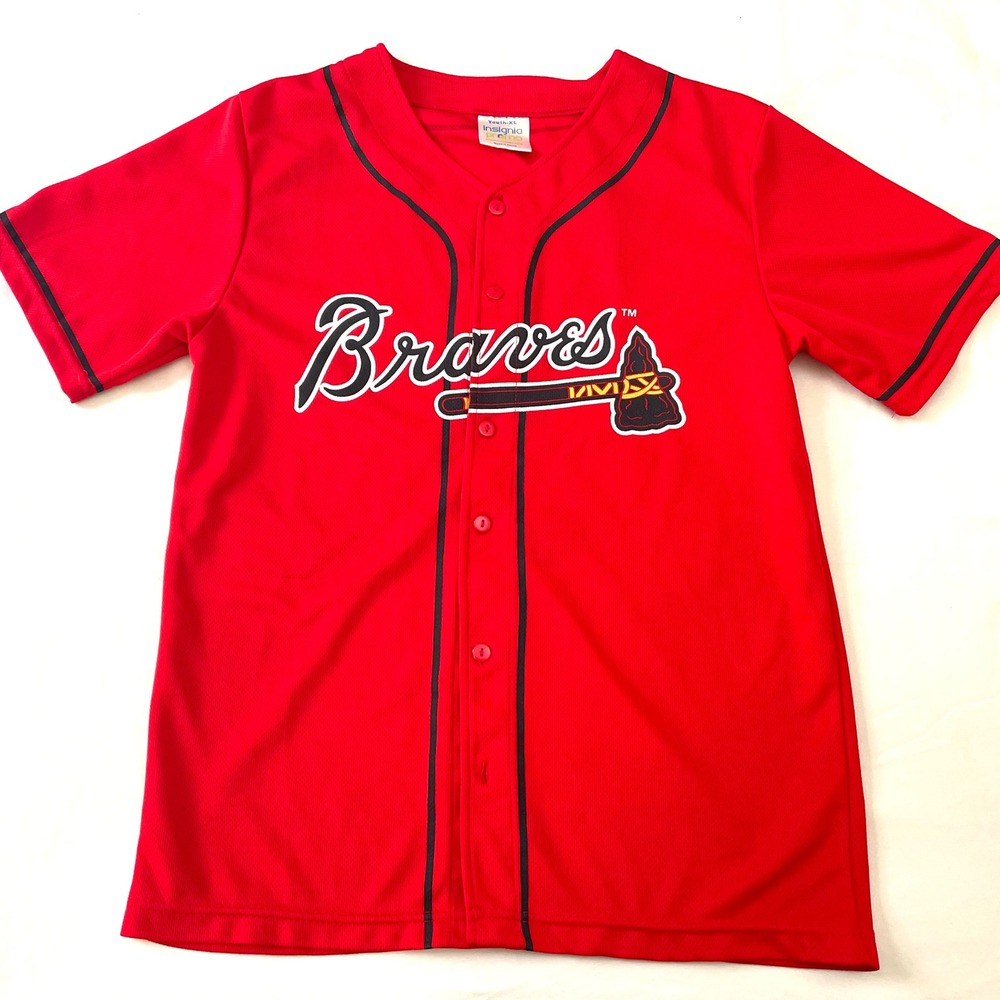 Atlanta Braves Freddie Freeman Autographed Promo Baseball Jersey‎ Youth XL Red